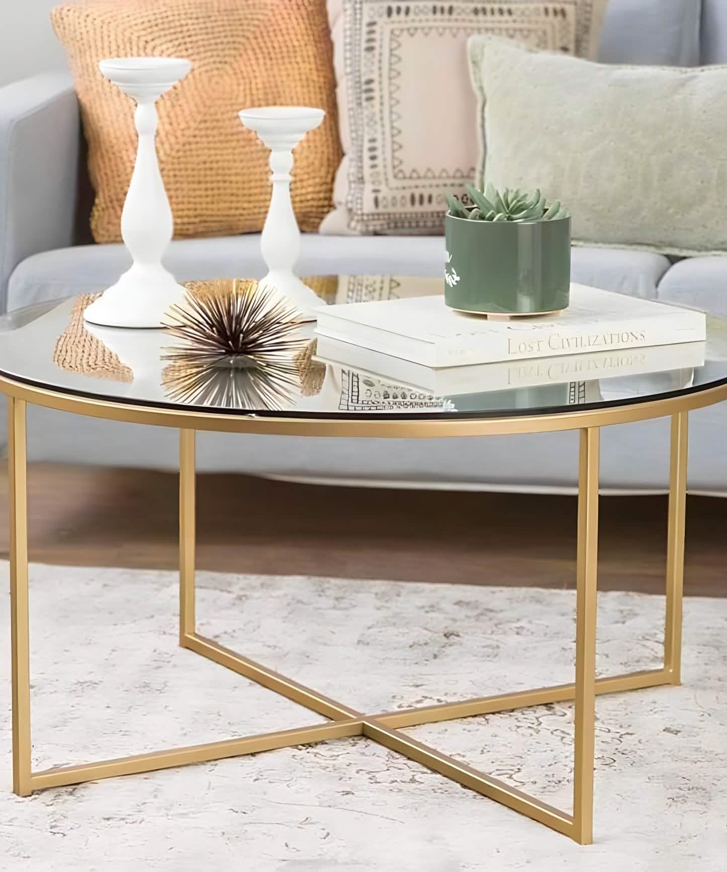 NArt202- ترابيزة قهوة زجاج