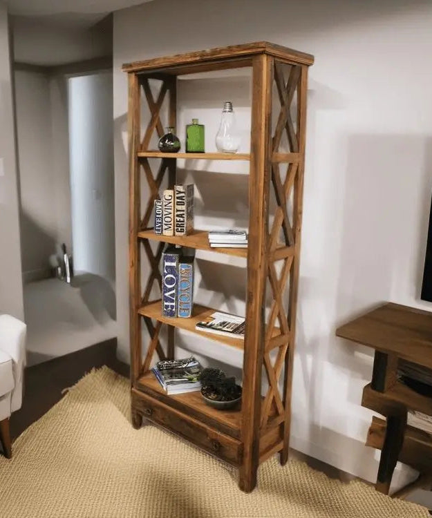 وحدة أرفف خشبية 65*30*170 سم - ROD301 - Homix