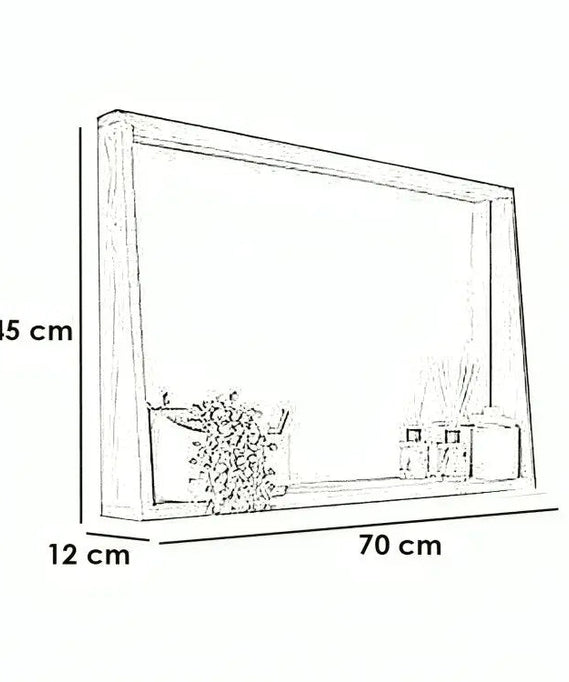 مرايا حمام خشب موسكي 70*12*45 سم - ROD16 - Homix