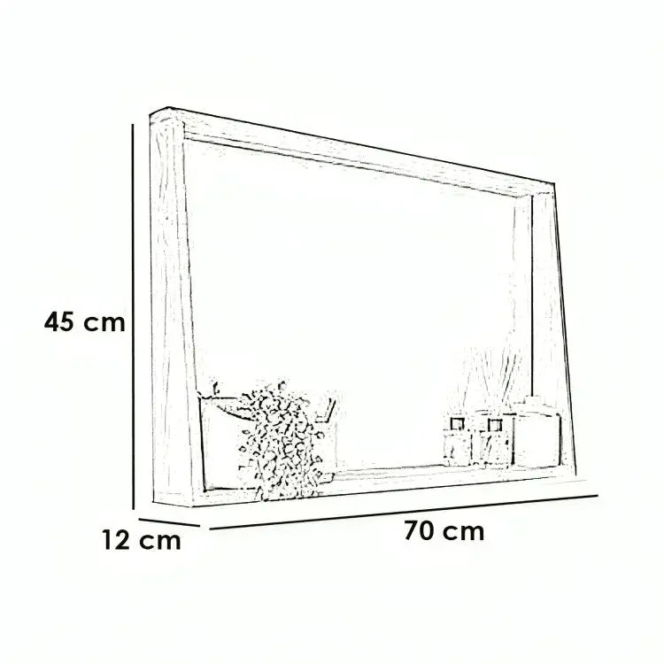 مرايا حمام خشب موسكي 70*12*45 سم - ROD16 - Homix