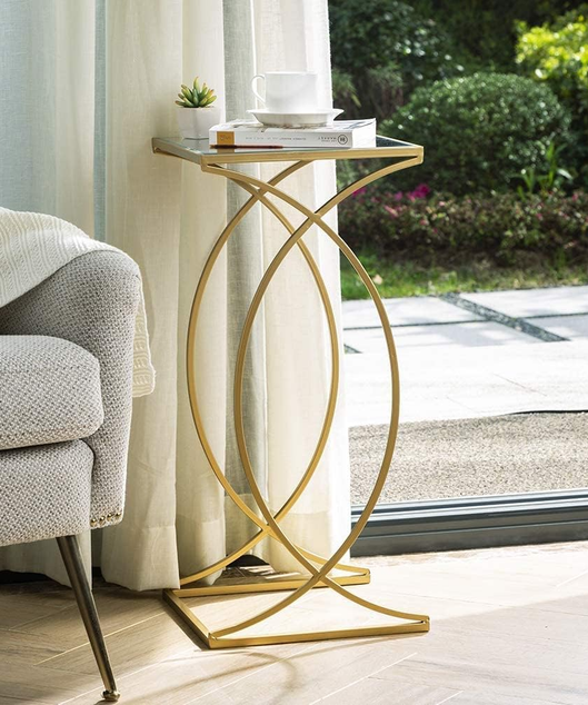 NArt191- ترابيزة جانبية بسطح زجاج