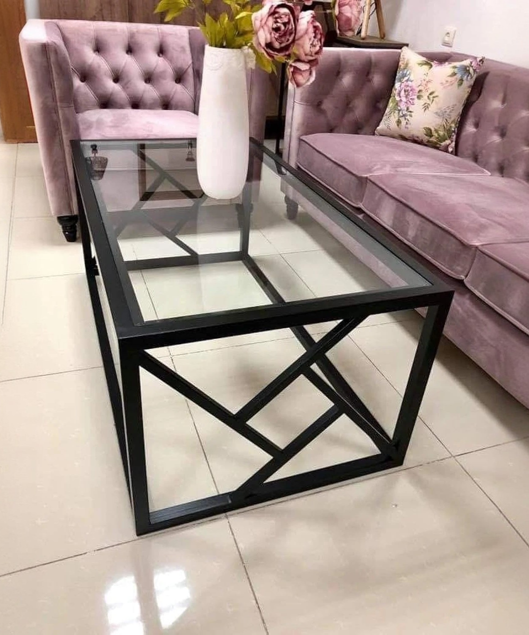 NArt207 - ترابيزة قهوة زجاج