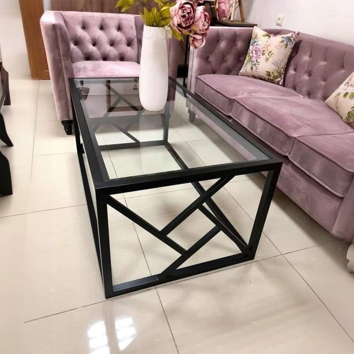 NArt207 - ترابيزة قهوة زجاج