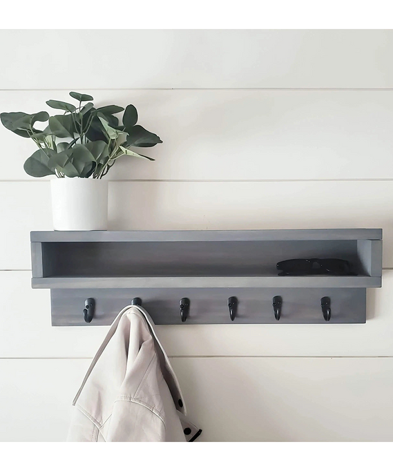 ART.W.AW 0236-رف خشبي معلق بعلاقات