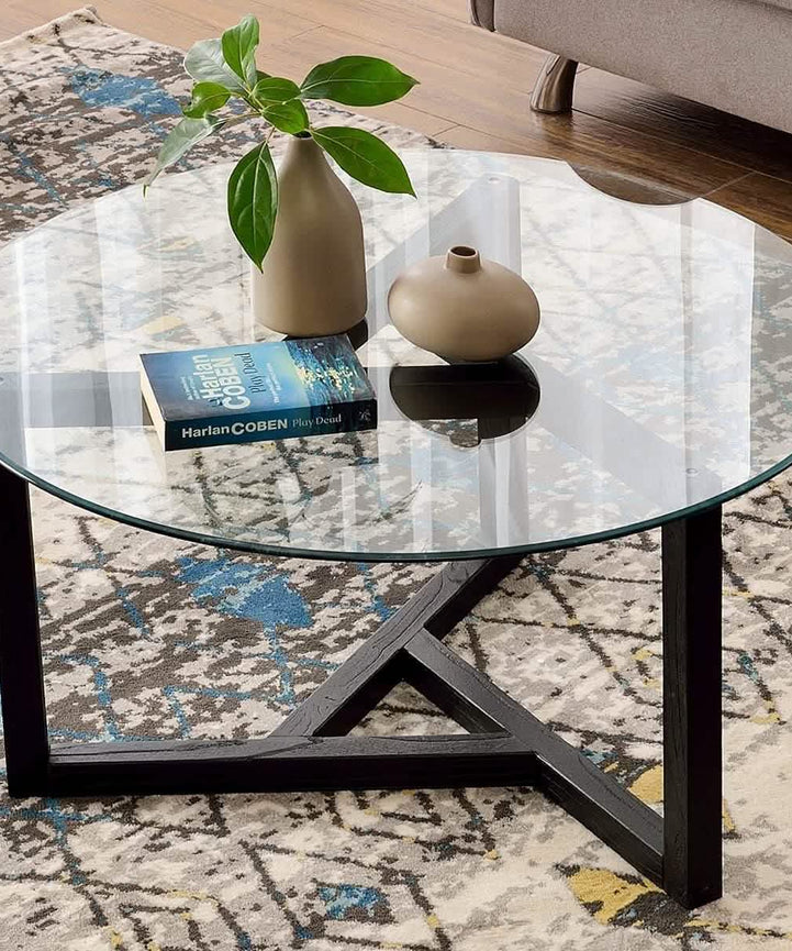 NArt39 - ترابيزة قهوة بسطح زجاج