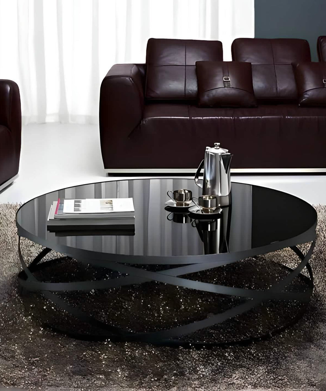 NArt215- ترابيزة قهوة بسطح زجاج