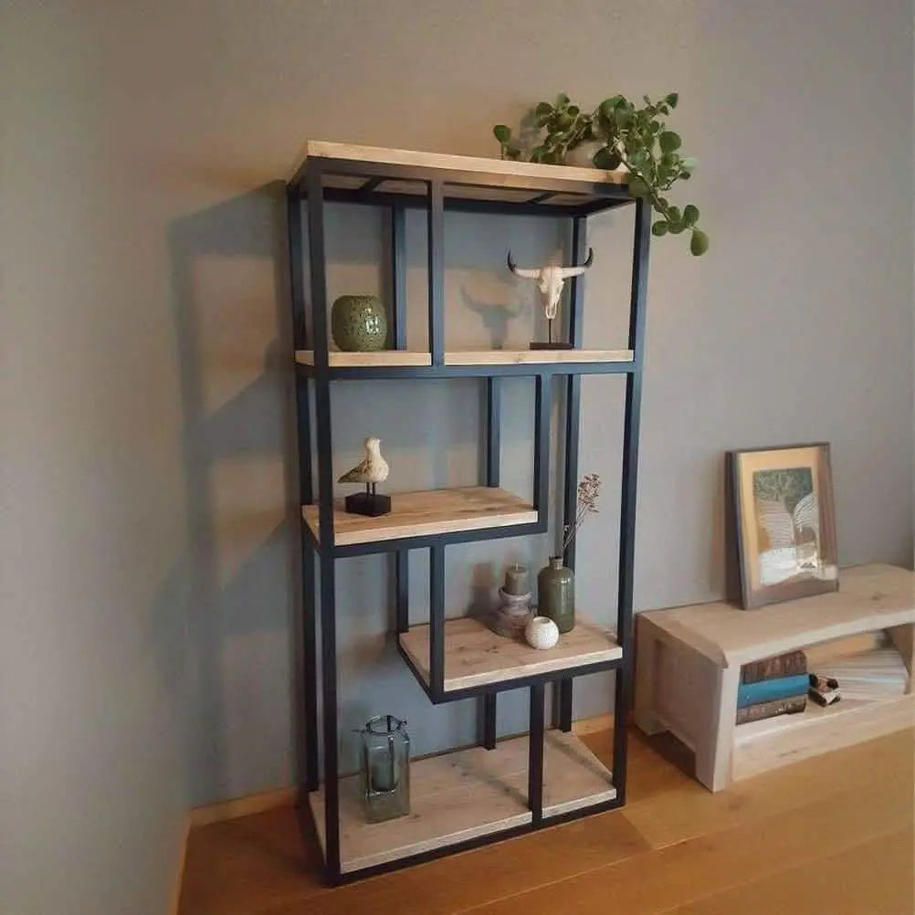 NArt111- وحدة تخزين بأرفف خشبية