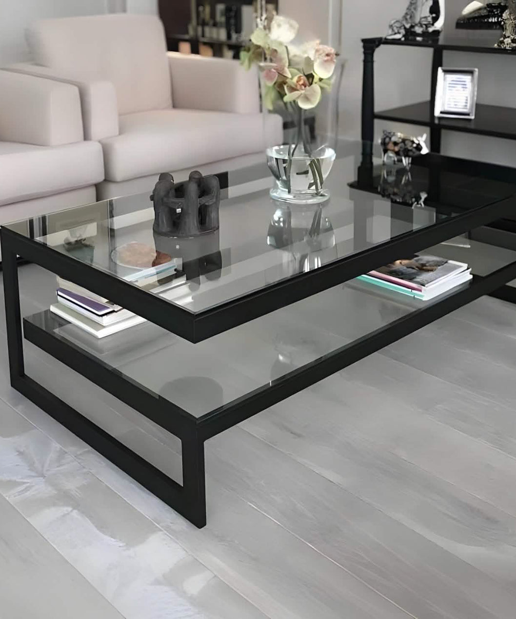 NArt220 - ترابيزة قهوة بسطح زجاج