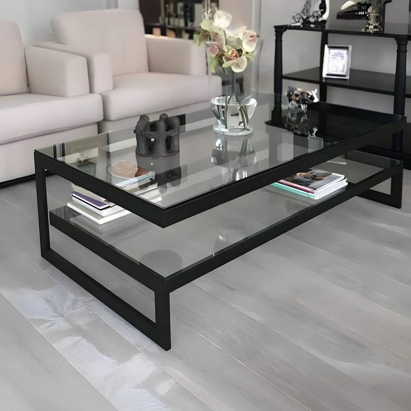 NArt220 - ترابيزة قهوة بسطح زجاج