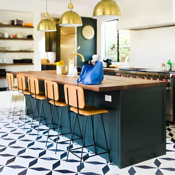 NArt251 - Metal and leather bar chair