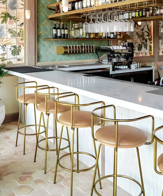 NArt255- كرسي بار معدن و جلد