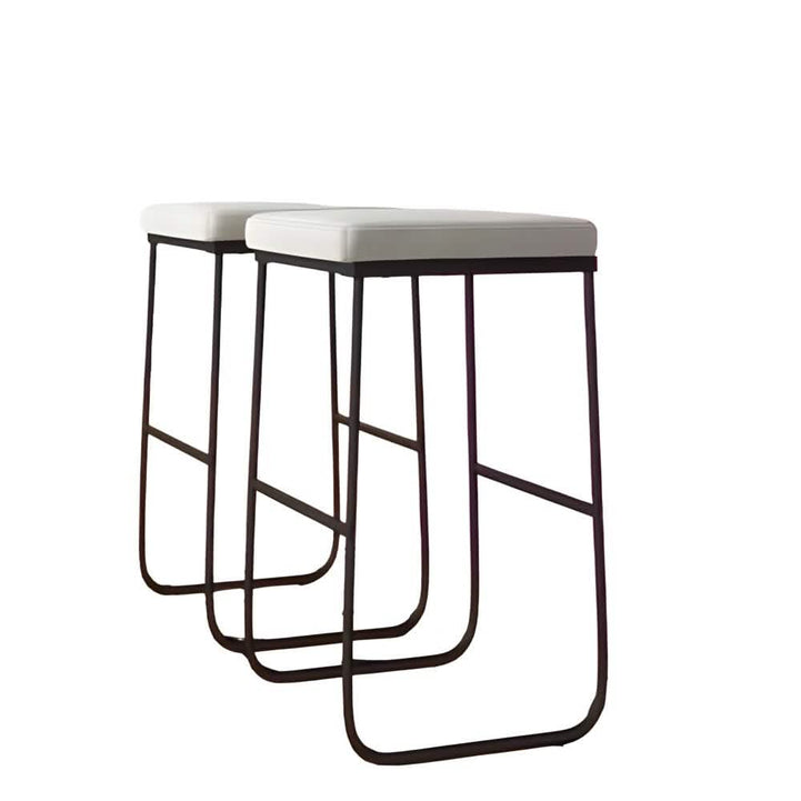NArt263 - Metal and leather bar chair