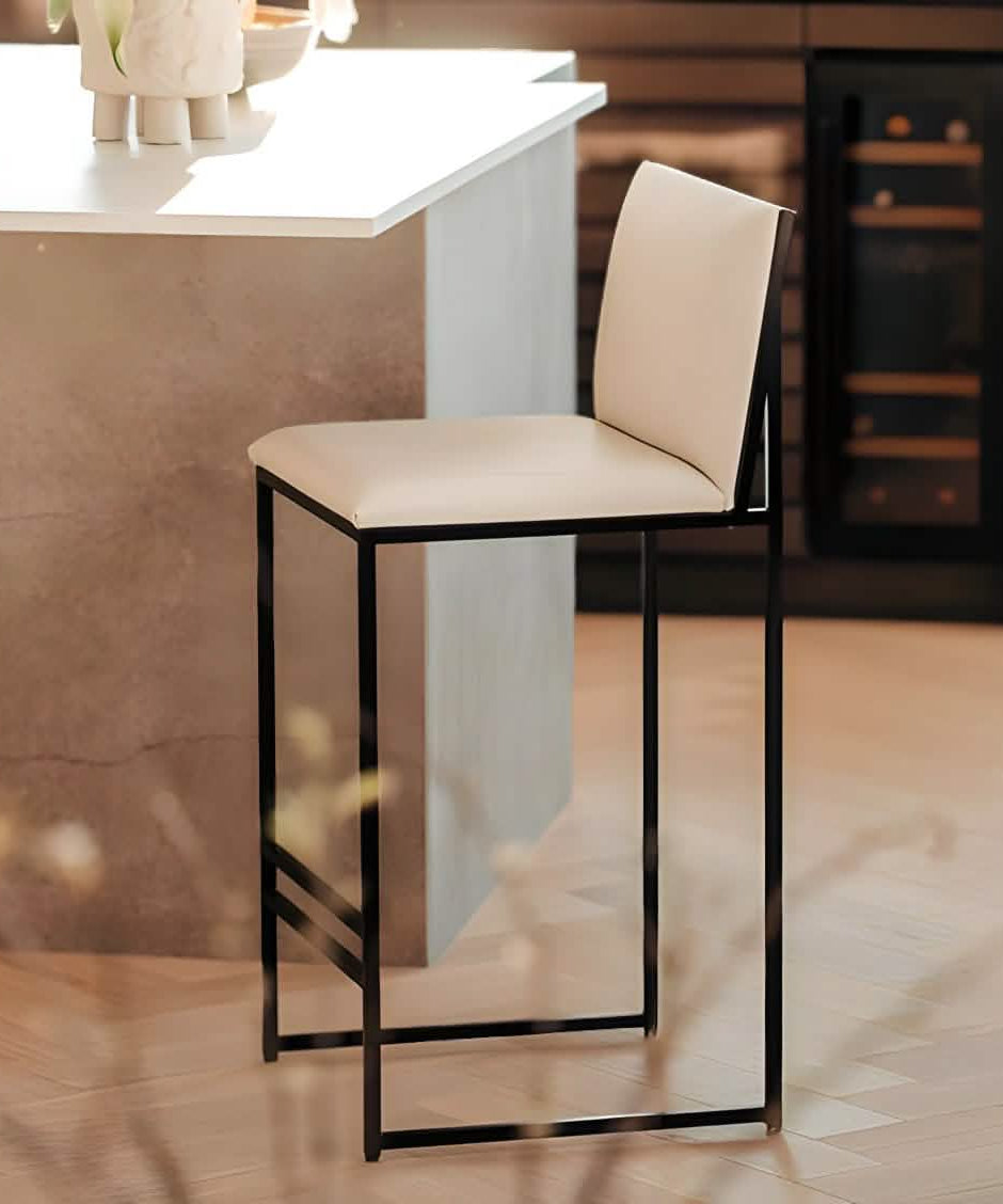 NArt265 - كرسي بار معدن و جلد