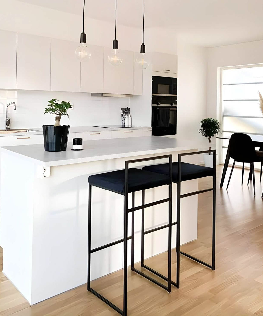 NArt267- كرسي بار معدن و قماش