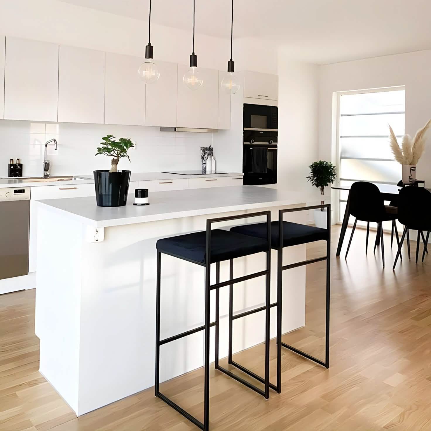 NArt267- كرسي بار معدن و قماش