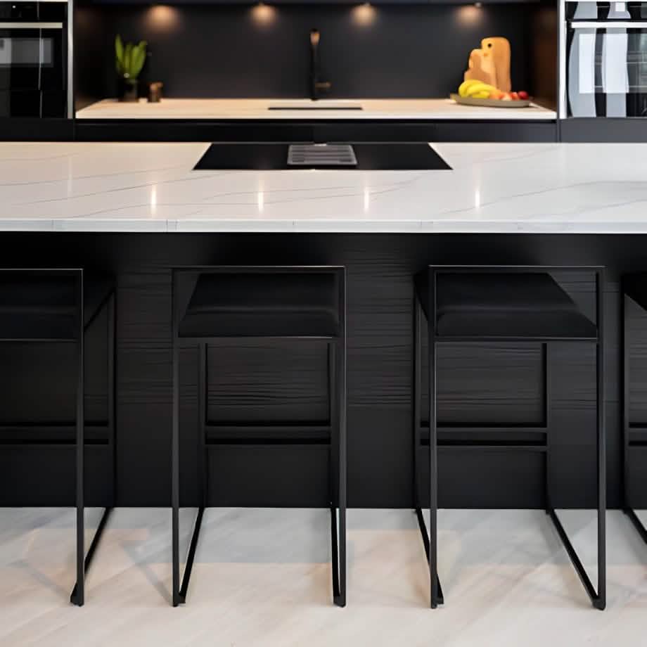 NArt269 كرسي بار معدن و قماش