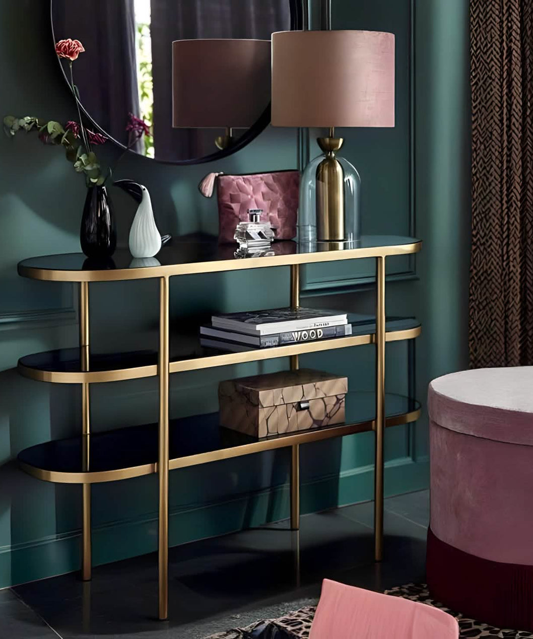 NArt129- كونسول بسطح زجاج