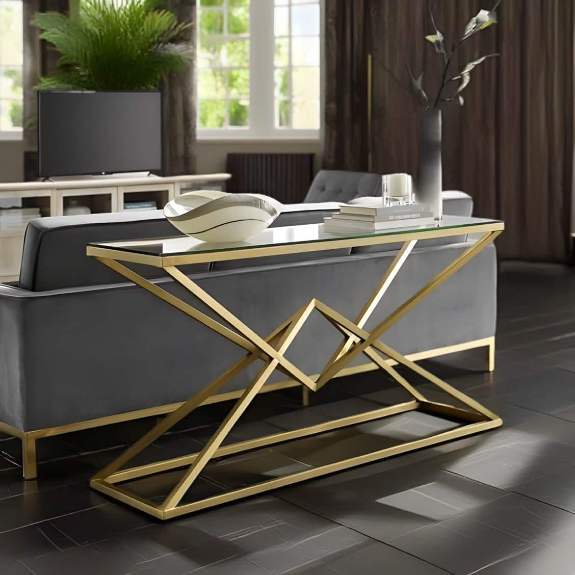 NArt138 - Glass Top Console