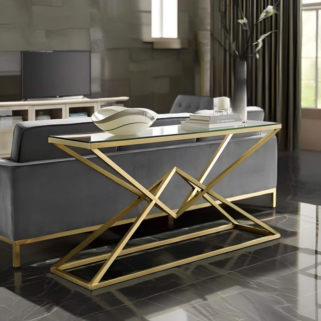 NArt138 - كونسول بسطح زجاج