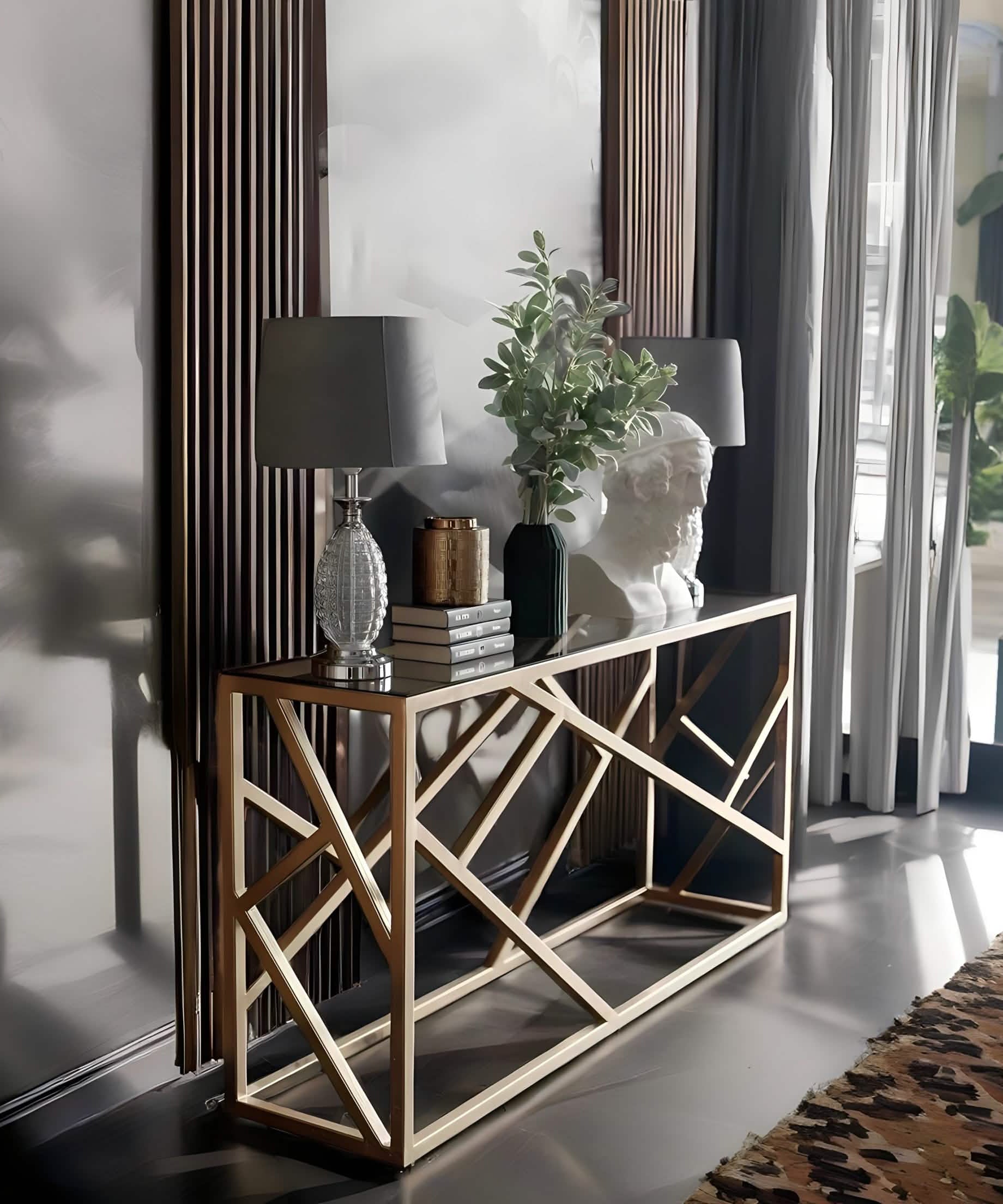 NArt139 - كونسول بسطح زجاج