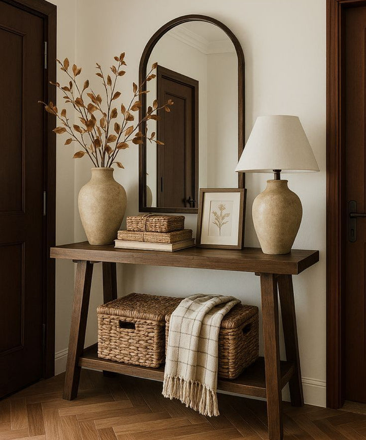 كونسول مع مرايا خشب سويد طبيعي  -  ART.W.AW1045