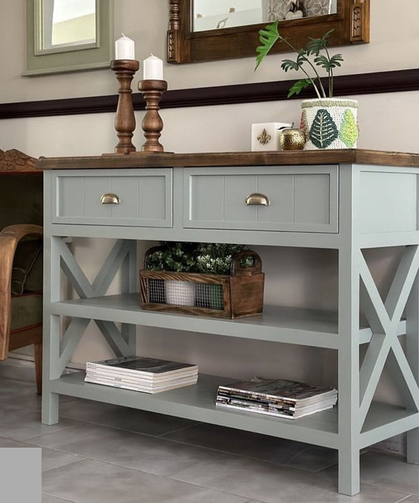 Natural Suede Wood Console - ART.W.AW1052