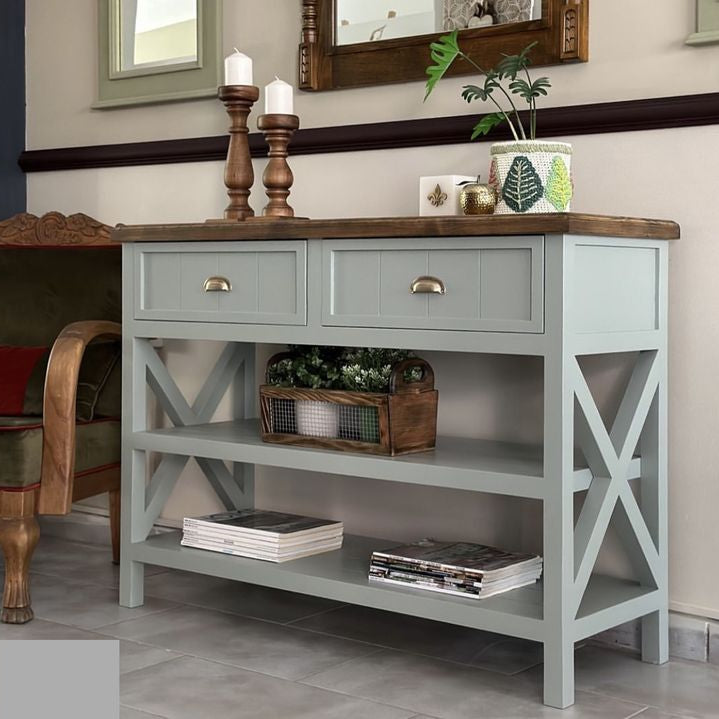 Natural Suede Wood Console - ART.W.AW1052