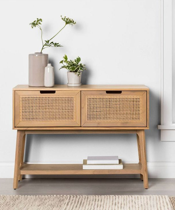 Natural Suede Wood Console - ART.W.AW1051