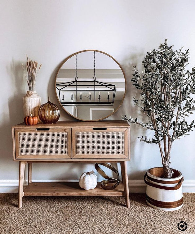 Natural Suede Wood Console - ART.W.AW1053