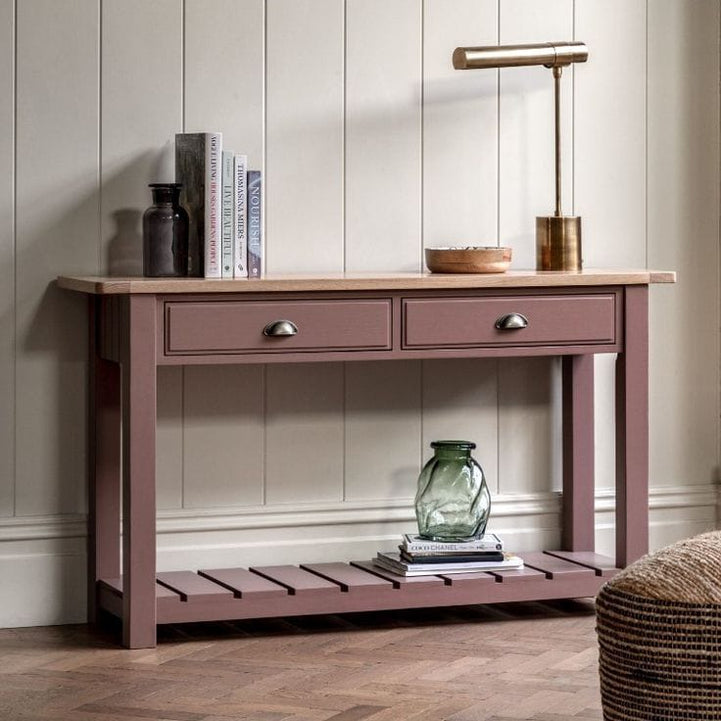 Natural Suede Wood Console - ART.W.AW1057