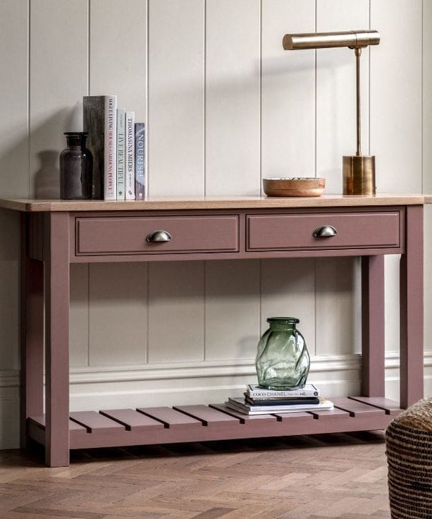 Natural Suede Wood Console - ART.W.AW1057