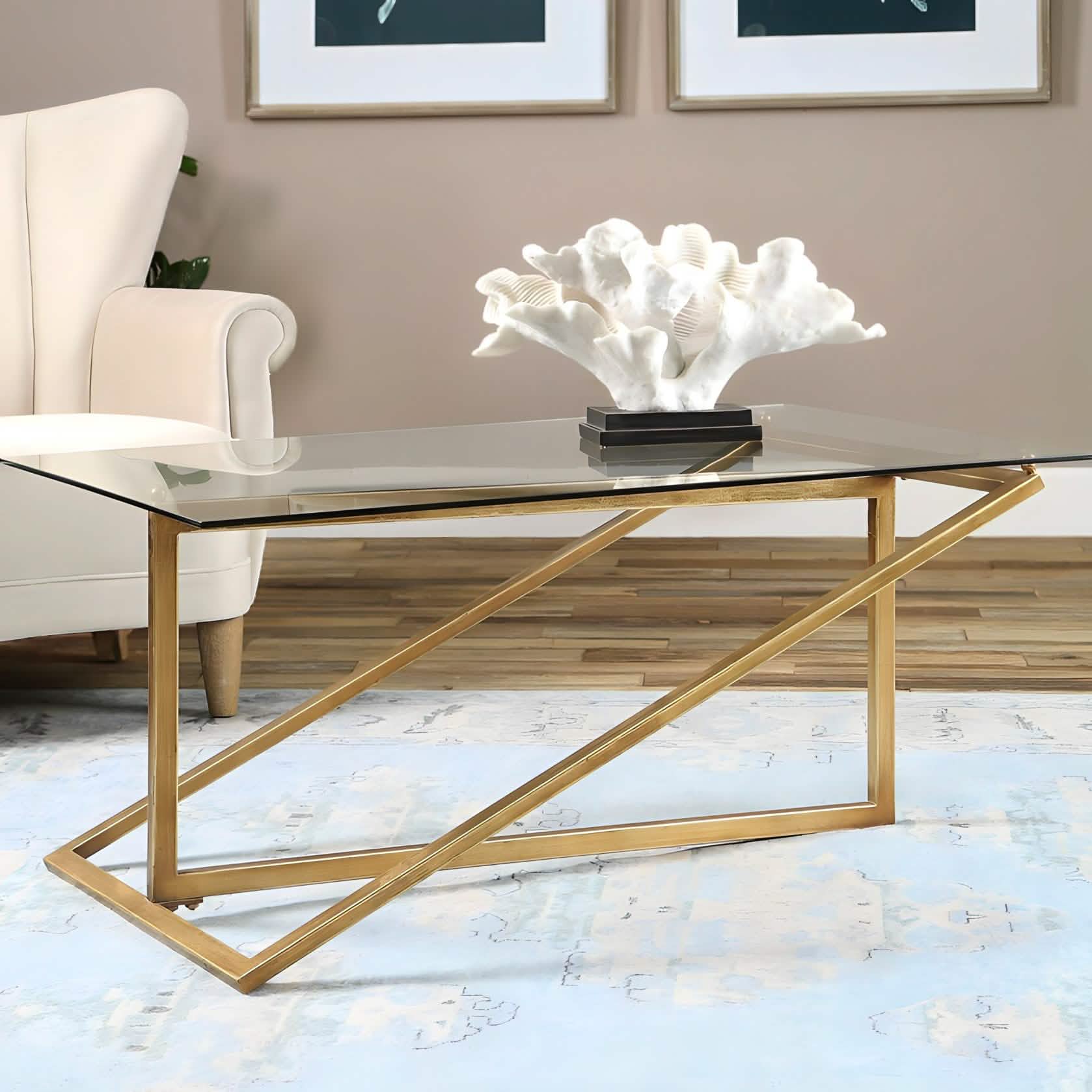 NArt210- ترابيزة قهوة بسطح زجاج