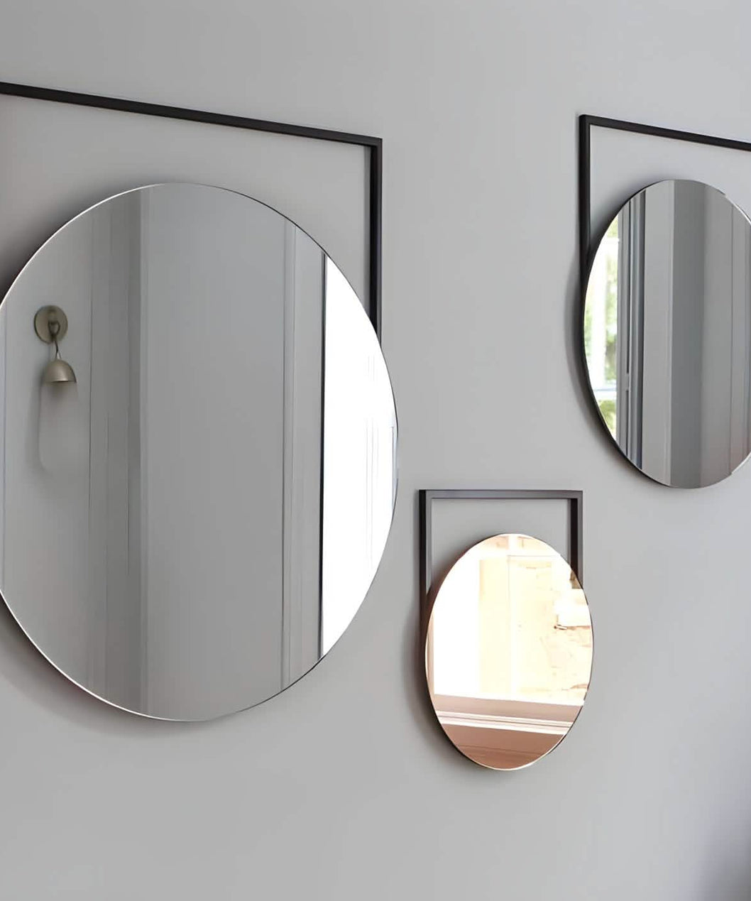 NArt178 - طقم مرايات بإطار أسود