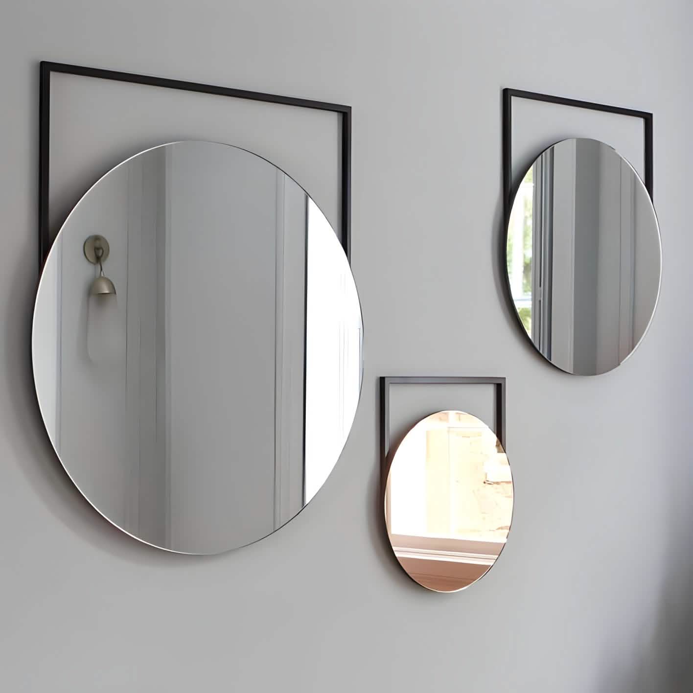 NArt178 - طقم مرايات بإطار أسود