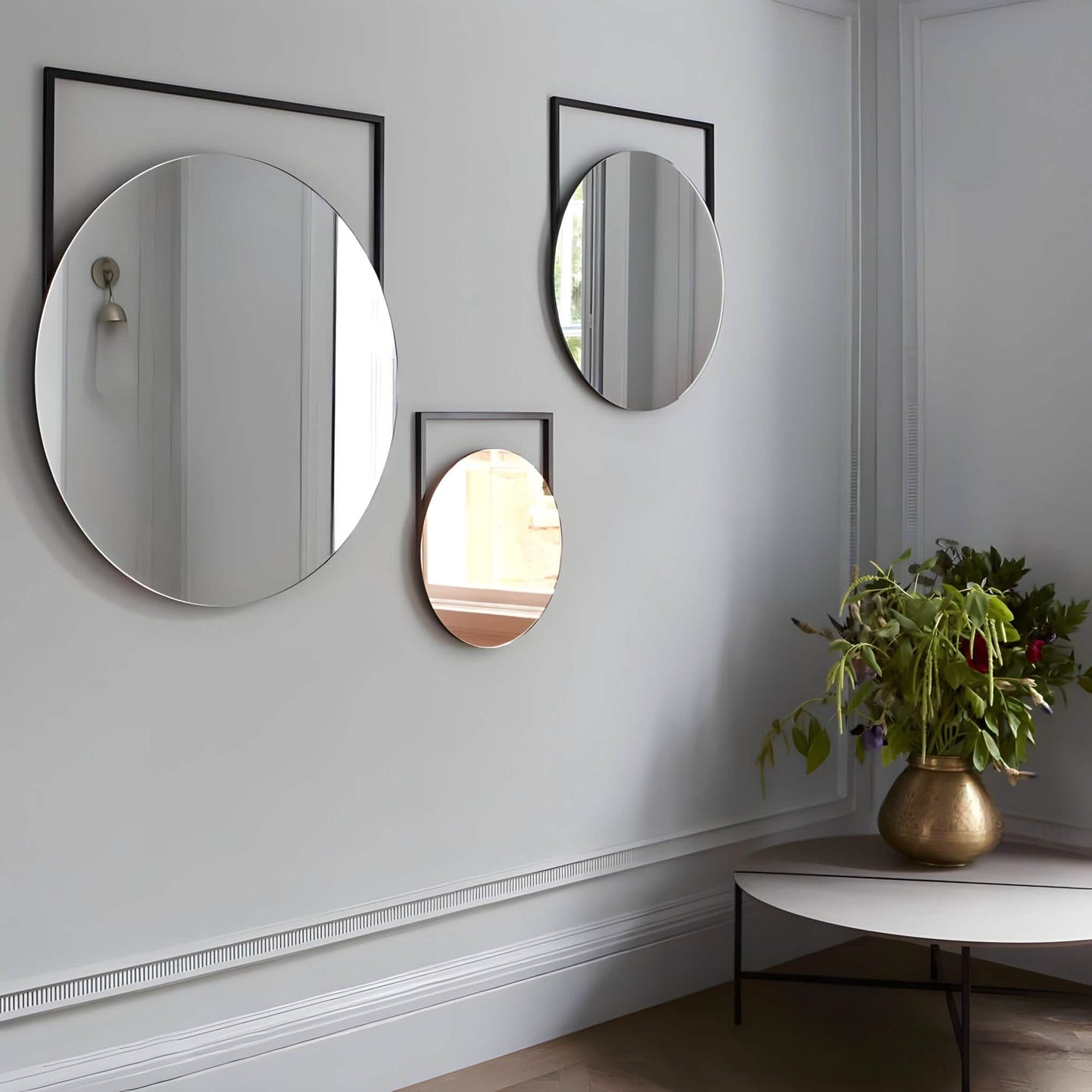 NArt178 - Black Frame Mirror Set