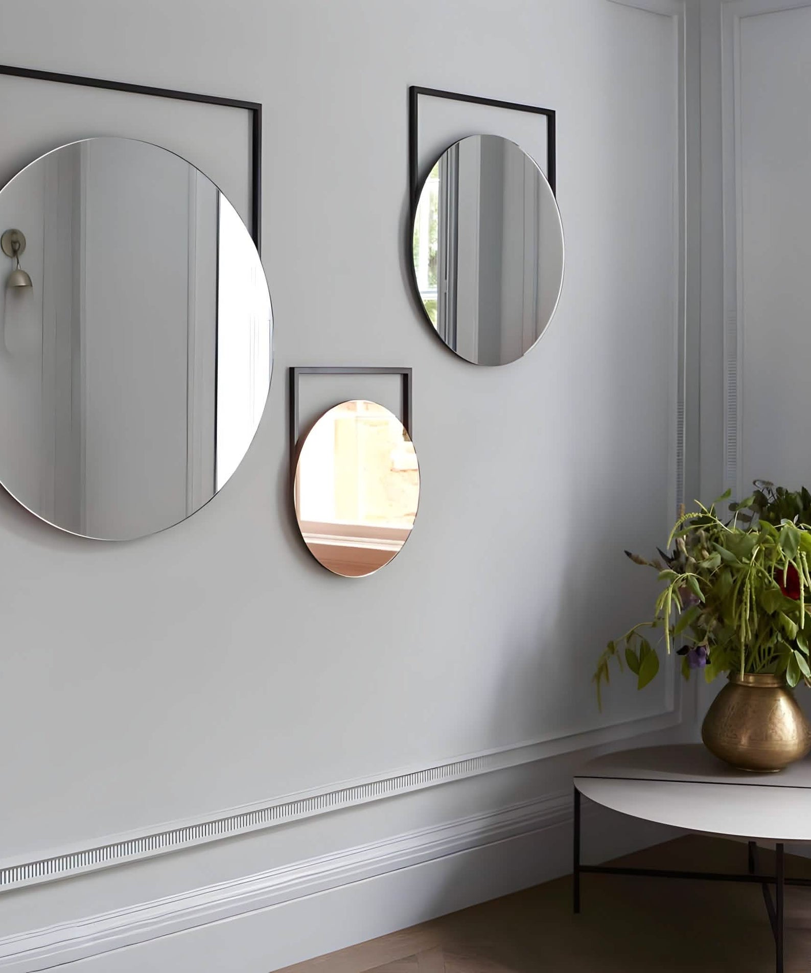 NArt178 - طقم مرايات بإطار أسود