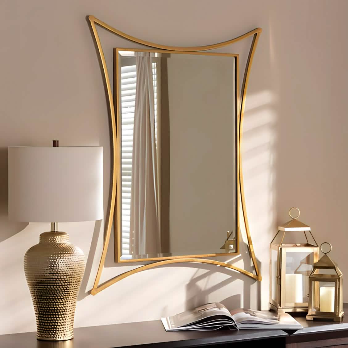 NArt179- مرايا بإطار ذهبي