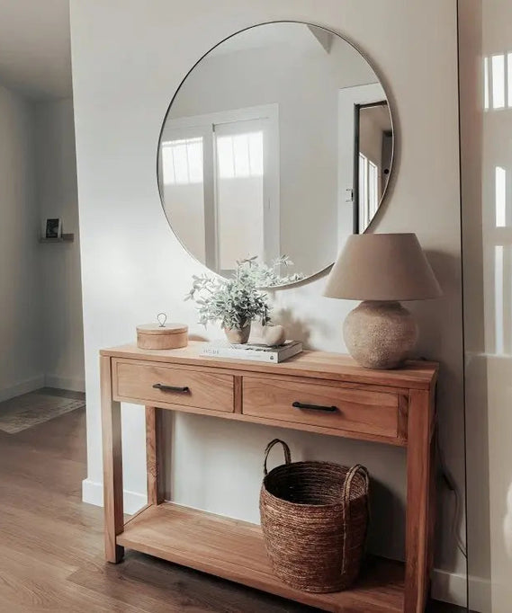 كونسول مع مرايا خشب سويد طبيعي - ROD213 - Homix