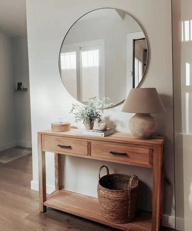 كونسول مع مرايا خشب سويد طبيعي - ROD213 - Homix