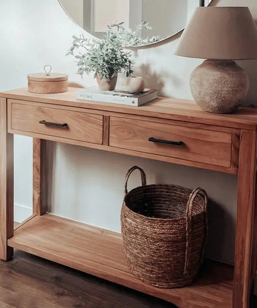 كونسول مع مرايا خشب سويد طبيعي - ROD213 - Homix