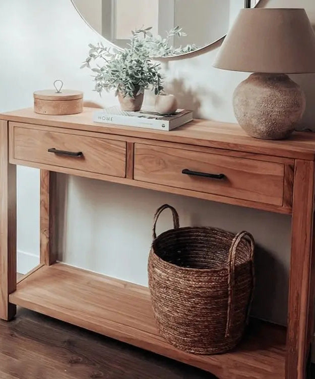 كونسول مع مرايا خشب سويد طبيعي - ROD213 - Homix