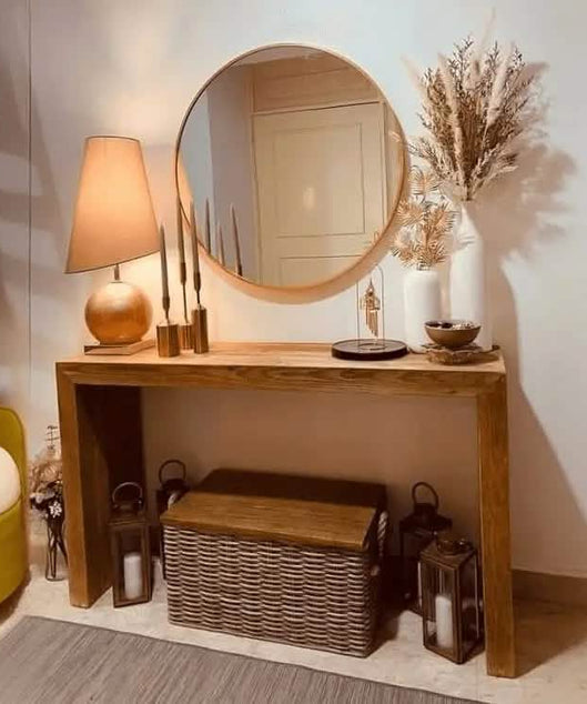 كونسول مع مرايا خشب سويد طبيعي - ROD221 - Homix