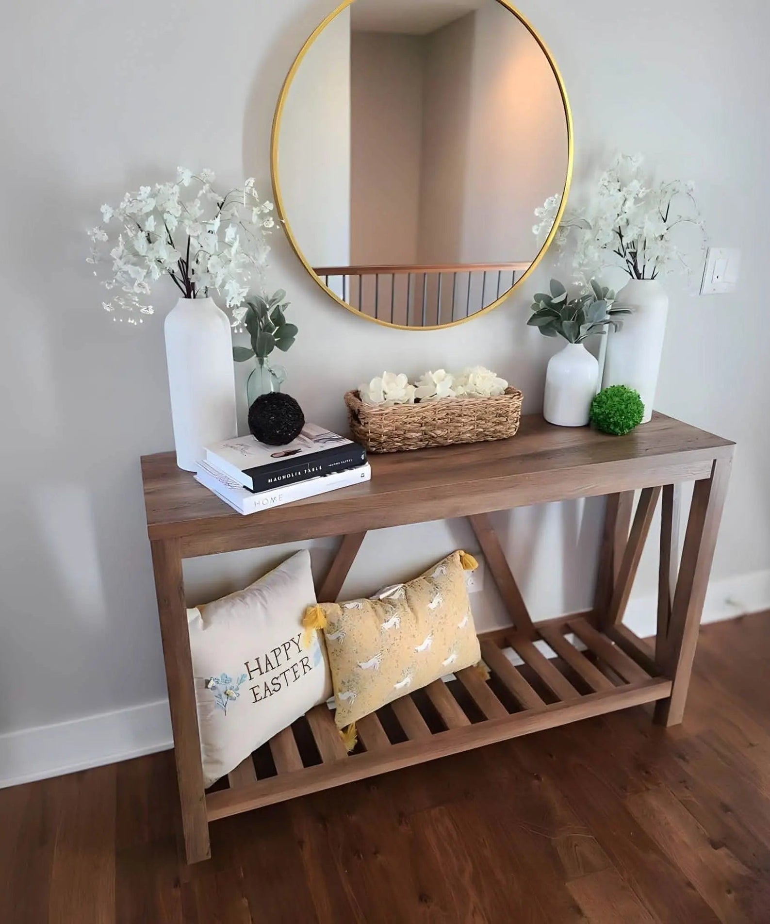 كونسول مع مرايا خشب سويد طبيعي - ROD223 Art Wood