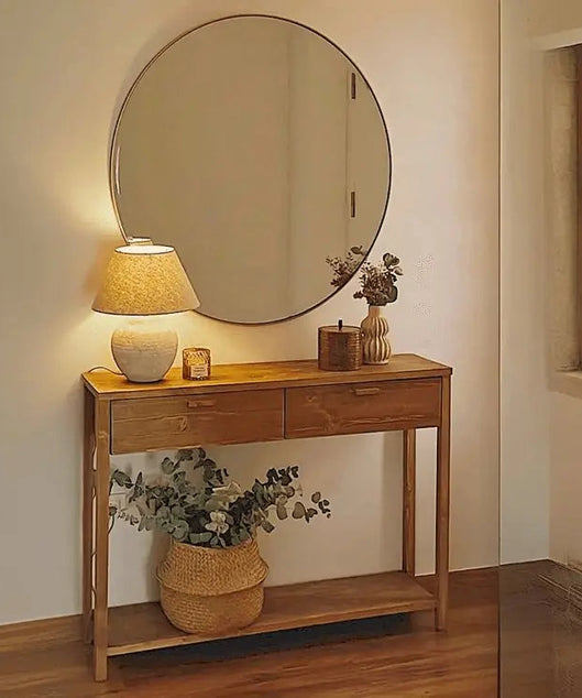 كونسول خشبي مع مرايا خشب سويد طبيعي - ROD225 - Homix