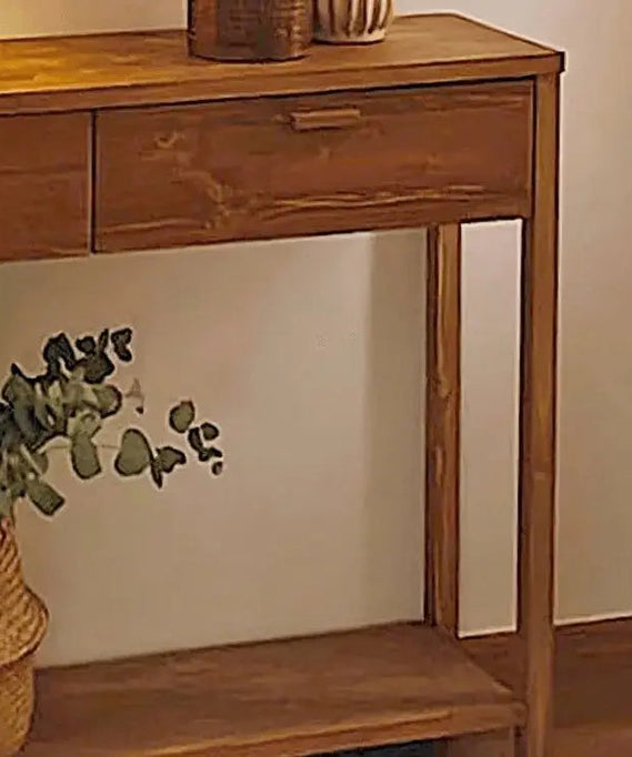 كونسول خشبي مع مرايا خشب سويد طبيعي - ROD225 - Homix