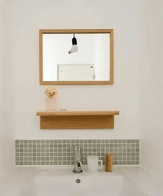 مرايا مربعة مع رف خشب موسكي - ROD42 - Homix