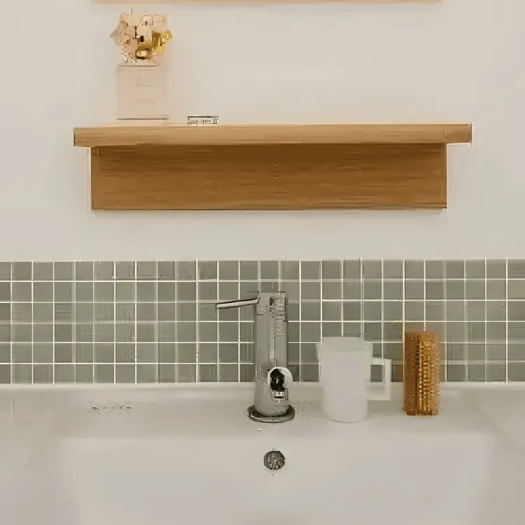 مرايا مربعة مع رف خشب موسكي - ROD42 - Homix