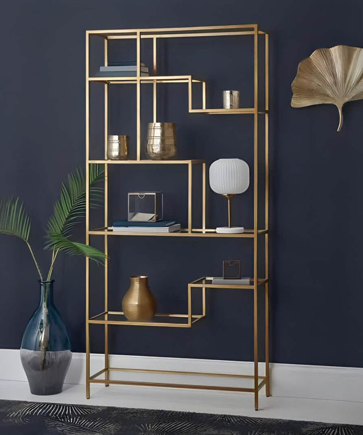 NArt149 - وحدة أرفف معدن و زجاج