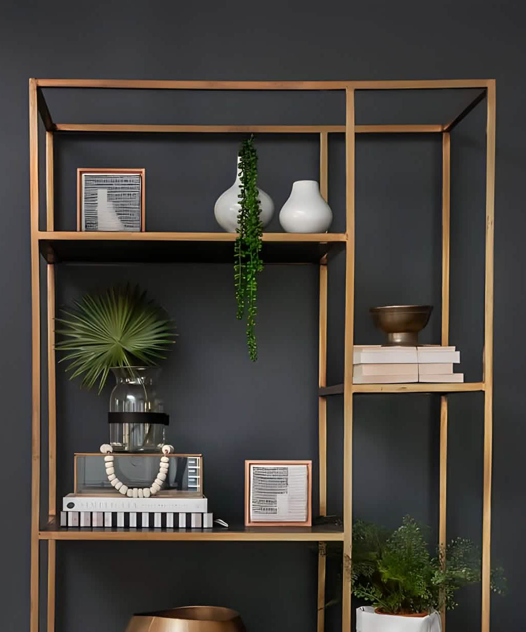 NArt152 - وحدة أرفف معدن و خشب