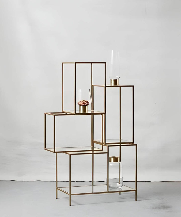 NArt154 - Metal and Glass Shelving Unit
